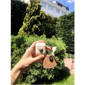 Resim 2. Nesil Ile Uyumlu Kalpli Kulaklık Kılıfı, Koyu Bej 