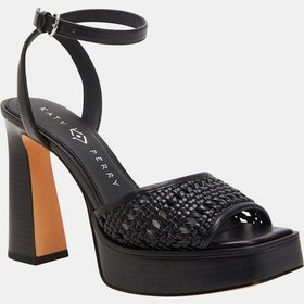 Resim Katy Perry The Steady Ankle Strap Kadın Siyah Hasır Topuklu Sandalet Siyah 