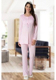 Resim Mecit Pijama Mecit 1924 Bayan Hamile Lohusa Pembe Sabahlık Gecelik Pijama 001 