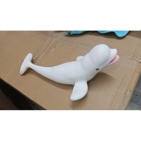 Resim Plastik Oyuncak Büyük Boy Yunus Beyaz Balina Beluga 23 Cm 