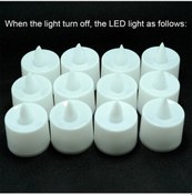 Resim Lemestar Beyaz Kasa Mavi Işık Yanmayan Led Mumlar - Ev Nikah Doğum Günü Dekorasyon Malzemesi Kutu İçi 24 Adet Çok Renkli 