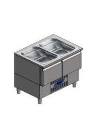 Resim Karacasan 474 Lt İki Kapılı Alttan Motorlu Küvetli Tezgah Tipi Buzdolabı Cs-cih-2-700-sh-ak 