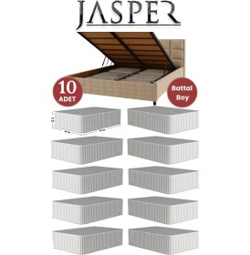 Resim Jasper Antrasit Çizgili Büyük Boy Baza Altı Ve Çekyat Hurç - 65x45x22 Cm - Organizer. Antrasit 