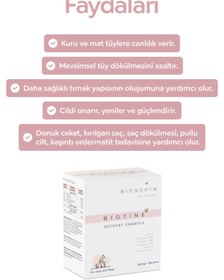 Resim Biensoin Solutions Kediler Için Vitamin Çinko Tüy Dökülmesi Engelleyeci Tüy Ve Deri Sağlığı Biotin Toz Saşe 30x1gr 