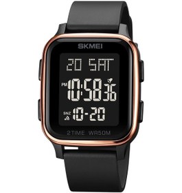 Resim Tenfowee Skmeı 1858 Spor Saat - Çift Zaman, Geri Sayım, Kronometre Ve Alarm Fonksiyonları - 50m Su Geçirmez Elektronik Saat Gül Altın Siyah 