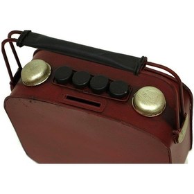 Resim Dekoratif Metal Radyo Saatli Kumbara Vintage Biblo Hediyelik 