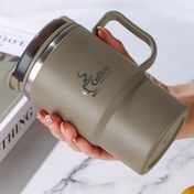 Resim Paslanmaz Çelik İzole Kahve Kupası 19.3 oz Kapak ve Kaşık ile - Yeniden Kullanılabilir, Çok Amaçlı Termal Bardak Ofis, Seyahat ve Spor İçin - Çay Demliği Dahil - Sadece Elde Yıkama - Cadılar Bayramı, Noel İçin İdeal Hediye 