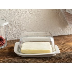 Resim Turuncu Cam Tereyağlık 400 Ml, Şeffaf ve Şık Tasarım, Mutfak Için Ideal Seçenek 