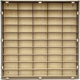 Resim Şeffaf Kapaklı Ahşap Hobi Araba Rafı 