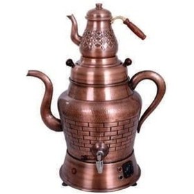 Resim Anka Demliktipi Elektrikli 3demlikli Bakır Semaver 