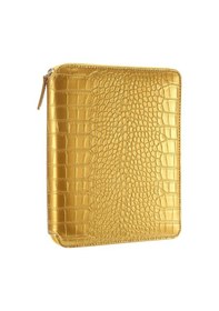 Resim Victoria Journals Croco Zipperfolder Noktalı Organizer - Defter Altın 14.8x21cm 