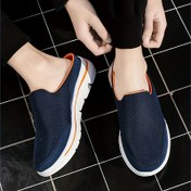 Resim Erkek Casual Mules Mesh Nefes Alabilir Düz Terlikler Yaz Çift Ayakkabı Büyük Boy Loafers Moda Ayakkabı Erkek Sokak Terlikleri 
