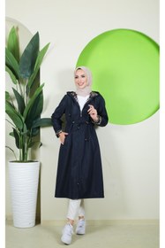 Resim Vibeys Moda İçi Leopar Desenli Ve Kendinden Astarlı Kadın Trençkot 