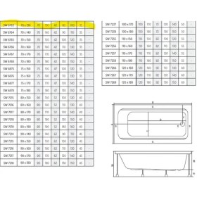 Resim Shower Artmina Düz Küvet 70*130 
