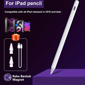 Resim 2018-2025 iPad için Stylus Kalem, USB-C Hızlı Şarj Özellikli Pixel-Hassas Eğim Duyarlılığı ile Uyumlu iPad 11/10/9/7/6/A16, iPad Mini 7/6/5, iPad Air M3/M2 13.4/12.9/11 & iPad Pro M4 13/12.9, Not Alma Aksesuarı, Modern Tasarım, Premium Dokunuş, Profesyonel Çizim Kalemi 