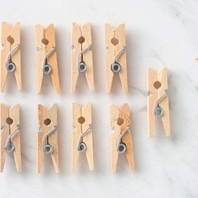 Resim Loren 10 lu Natural Mini Ahşap Mandal 