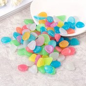 Resim 50 adet Karanlıkta Parlayan Çakıl Taşları - 1cm Mini Reçine Taşlar Vazo, Saksı & Akvaryum Dekoru için 