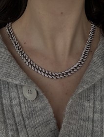 Resim Silver Taşlı VIP Zincir Kolye 