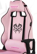 Resim XMAX / Rio Balerion Terletmez Kadife Kumaş Pembe Gaming Oyuncu Koltuğu / 120 Kg Taşır 