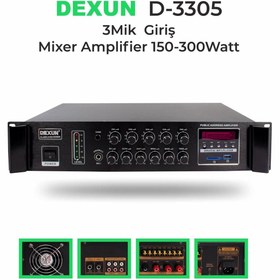 Resim Dexun d-3305-Usb-Sd-Bt-5 Bölgeli-350 Watt Trafolu Amfi 