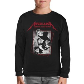 Resim Metallica - Grup Elemanları High Siyah Çocuk Sweatshirt 