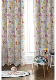 Resim Parlak Saten Mikro Kumaş Çift Kanat Çocuk Odası Fon Perde Takımı Prd0031 