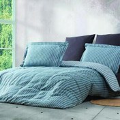 Resim Maxstyle Bambu Çizgili Petrol Double Nevresim Takımı 