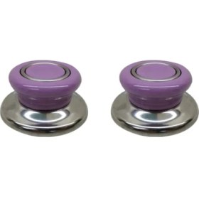Resim Sultanoğlu 2 Adet Lila Tencere Tava Sahan Cam/metal Kapak Kulpu 