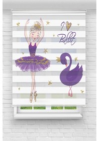 Resim Perdecizade Enxboy Balerin Kız Dijital Baskılı Zebra Perde-cocuk Odası-stor Perde Pz-202 Renkli 