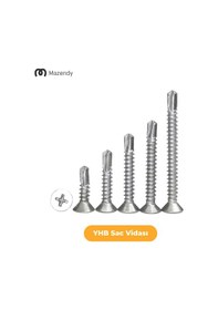 Resim Yhb Sac Vidası 3,9x16 Mm 100 Adet Sac Montajı İçin Matkap Uçlu Vida - 