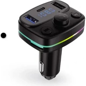 Resim Aft-10 Wireless, 1A 2xusb, Tf Kartlı Type-C, Rgb Işıklı Fm Transmitter 