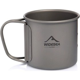Resim Yifomall Kampçılar İçin Katlanır Saplı Hafif Titanyum Çay Bardağı - 375ml Diğer 