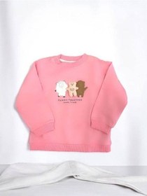 Resim Zekids Kız Bebek Funny Together Ayıcık Baskılı Sweatshirt-14454 Pembe 