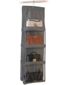 Resim Youmex Duvar Takılı 4 Katlı 8 Cepli Gri Çanta Organizörü - İç Cepheli, Döner Kanca İle Gardrop Çanta Saklama Çantası Gri 