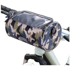 Resim Bisiklet El Tutucu Çantası Büyük Kapasiteli Dokunmatik Ekranlı, Su Geçirmez Oxford Kumaşı, Çift Reçmeli, Kol Çantası Olarak Kullanılabilir - Lacivert Kamo Lacivert Lacivert 