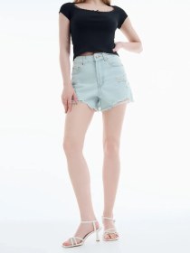 Resim Tvoe Yırtmaçlı Kısa Şortlar 428907953 