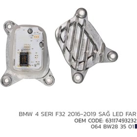 Resim Bmw 4 Seri F32 2016-2019 Sağ Led Modül 63117493232 