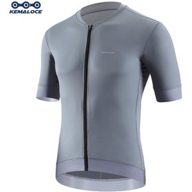 Resim Gri Kemaloce Bisiklet Jersey Erkekler Kısa Kollu 2024 Yaz Katı Mavi Ve Siyah Ve Beyaz Ve Gri Yansıtıcı Nefes Serin Bisiklet Bisiklet Forması Gri 