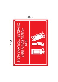 Resim Metal Boş Yangın Söndürme Cihazları Toplama Alanı 30x40 Cm A3 Uyarı İş Güvenliği Levhası 