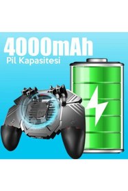 Resim coofbe 1200Mah Powerbankli Telefon Soğutuculu Fanlı Oyun Kolu, Pubg Ateş Tuşlu Soğutuculu Oyun Kolu 