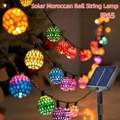 Resim 1 paket yeni lityum güneş enerjili Fas topu dizisi ışıkları, 8 mod ve 3 renkli metal keseli peri çeşmesi şeklinde: sıcık beyaz, bembeyaz, çoğul. Cadılar Bayramı Şimdiye Kadarki En BÜYÜK Teklif! 