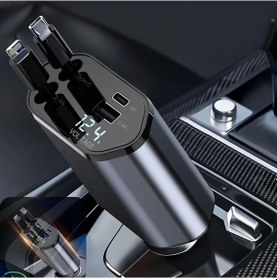 Resim Challenger 66w 4 Lü Araba Şarj Aleti Voltmetre Ekranlı Çift Usb Type-c Hızlı Şarj 