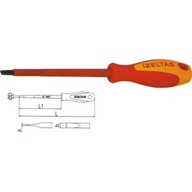Resim 4140174100 1000v İzoleli Elektrikçi Düz Uçlu Tornavida 4x100 