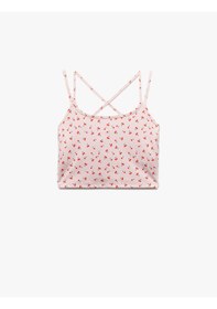 Resim Koton İp Askılı Kiraz Baskılı Sırt Detaylı Crop Sporcu Atleti Pembe Desenli 5sak30090nk Pembe Desenli 