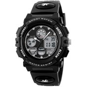 Resim Springsun Skmeı 1163 Çocuk Spor Saati - 5atm Su Geçirmez, Alarm, Led Işık, Tarih Gösterici, Çift Zamanlı, Dayanıklı Pu Kordon - Siyah Şeffaf 