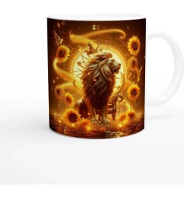 Resim Aslan Burcu Baskılı Kahve Kupası - Elementsel Doğa Krallığı Temalı Vs3 