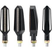 Resim Honmex Motosiklet Modifikasyon 24led Çift Renk Akışlı Sinyal, Fren Lambası, Gündüz Farı, 4 Adet/set 