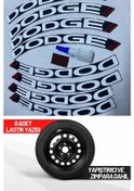 Resim Dodge Motosiklet Ve Otomobil Araç 3d Oto Lastik Yazısı Sticker Arma 8 Adet Kırmızı Beyaz 