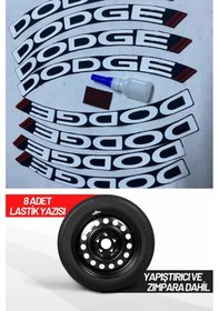 Resim Dodge Motosiklet Ve Otomobil Araç 3d Oto Lastik Yazısı Sticker Arma 8 Adet Kırmızı Beyaz 