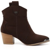 Resim Gönderi R Kadın Koyu Kahve Süet Sivri Burun Kalın Topuklu Kovboy Bot Dkzb66832133 Koyu Kahve Süet 